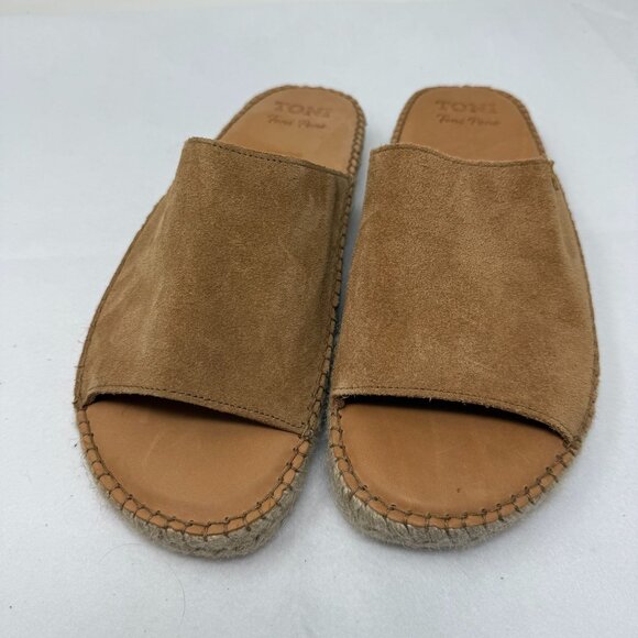 Toni Pons Tan Suede Espadrille Slides Size 41 US 10 Made In Spain Sandals Shoes - Picture 1 of 9